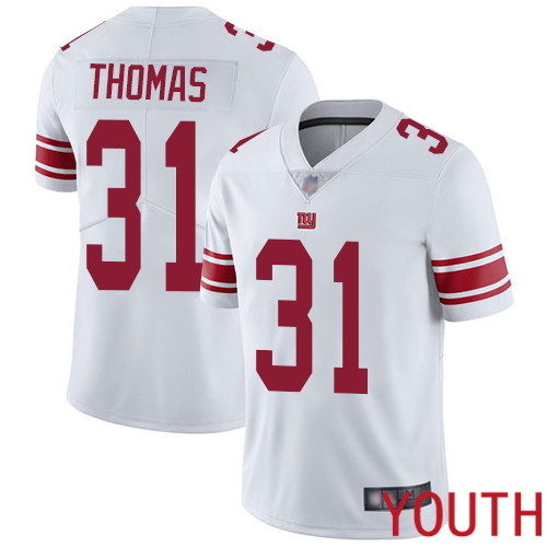 Youth New York Giants #31 Michael Thomas White Vapor Untouchable Limited Player Football NFL Jersey